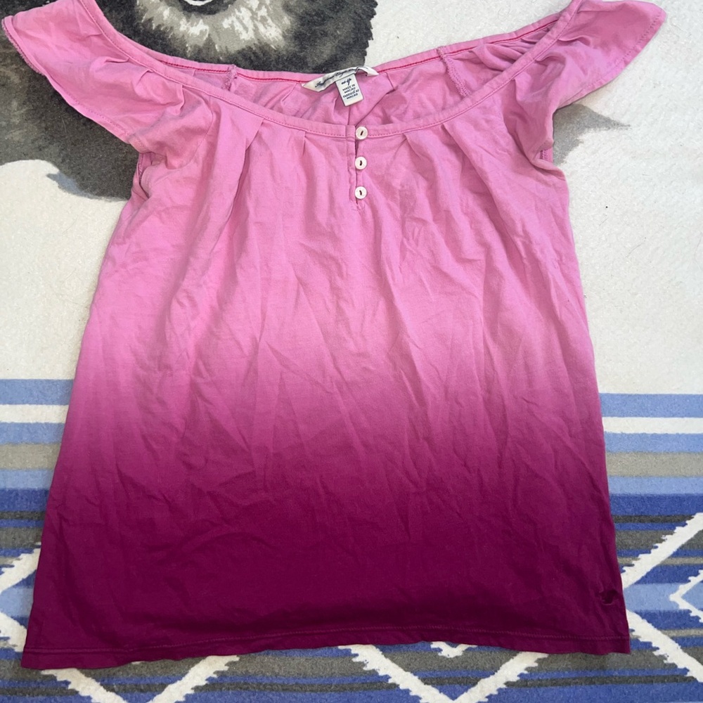 Pink Ombre Off-Shoulder Top